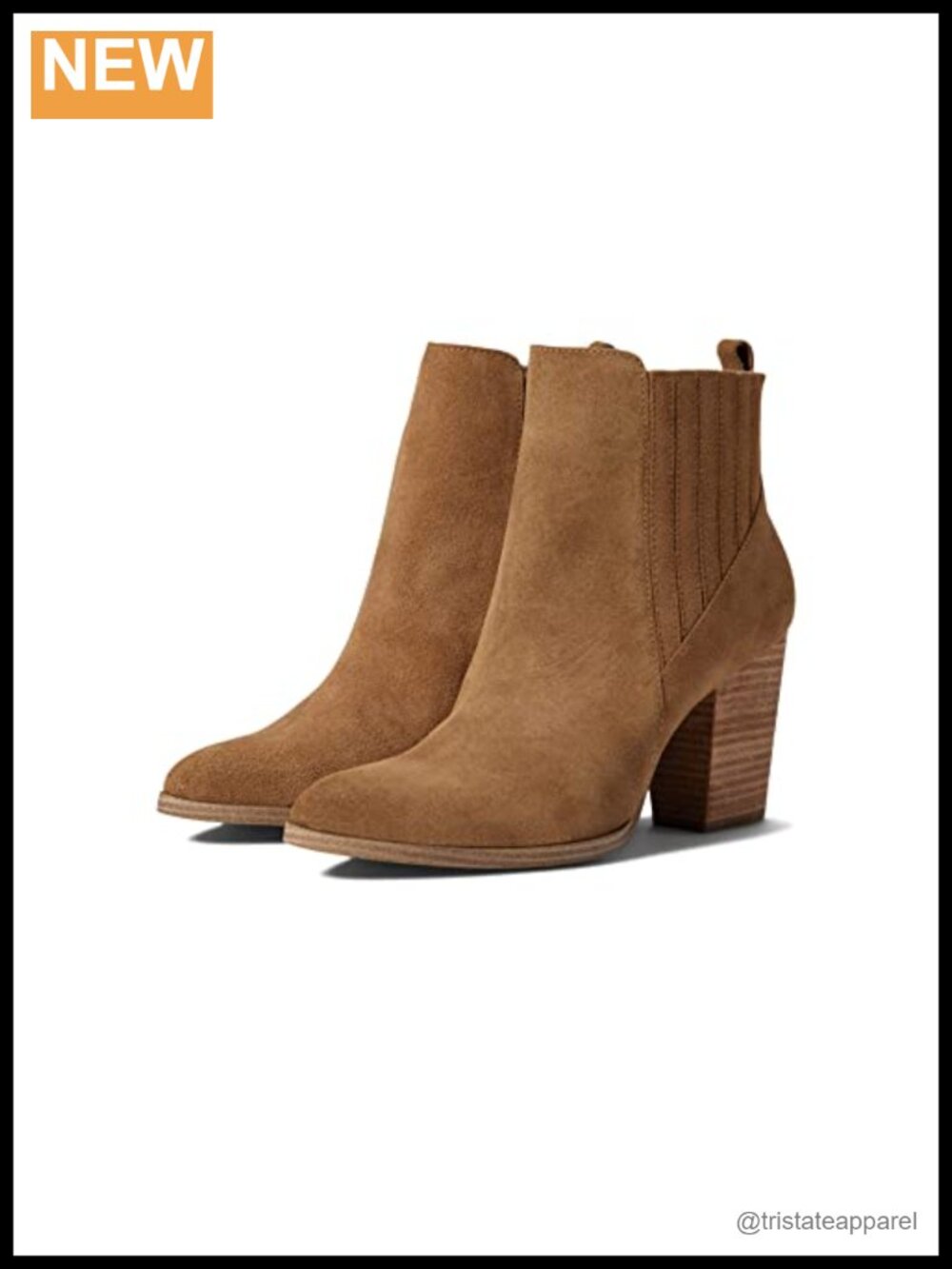 Waterproof Suede Leather Ankle Booties Block Heel Zip Closure